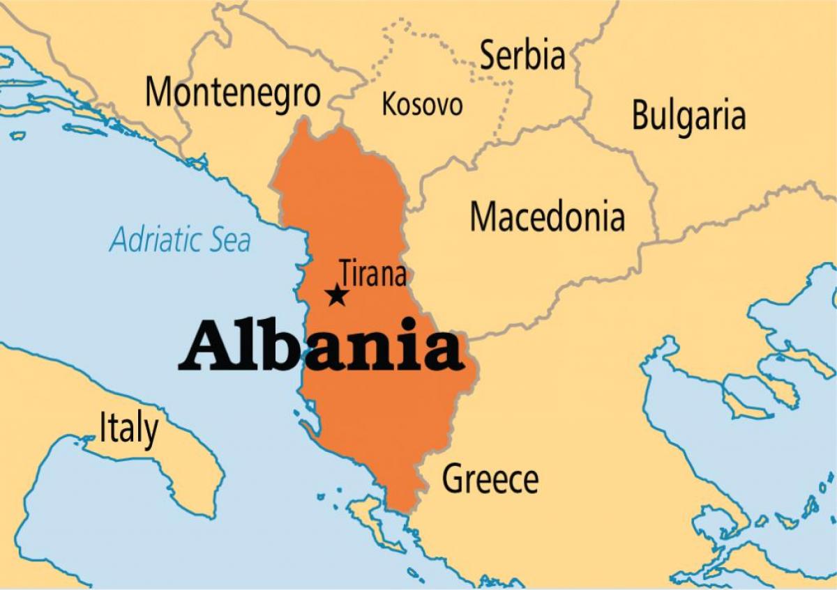 ramani ya kuonyesha Albania