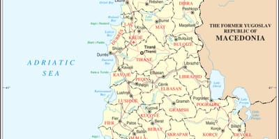 Ramani ya Albania na miji
