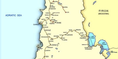 Ramani ya Albania treni
